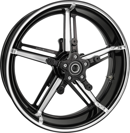 ARLEN NESS - 91-655 - Wheel with Hub/Adapter - Factory 24 - Front - Black/Contrast Cut - 21x5.5