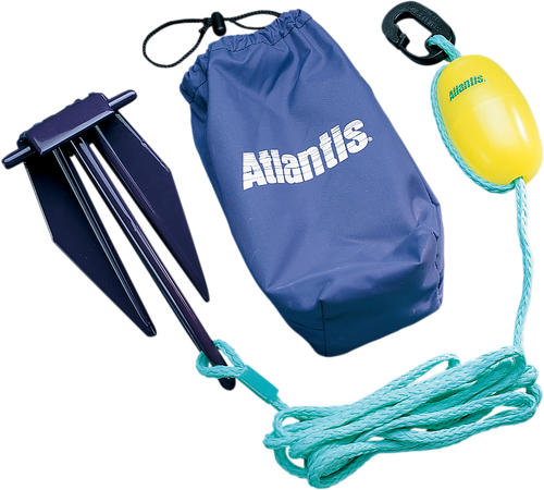 ATLANTIS - A2382 - Anchor with Bag/Rope/Float - PWC - Blue/Yellow - 2-1/2 lb