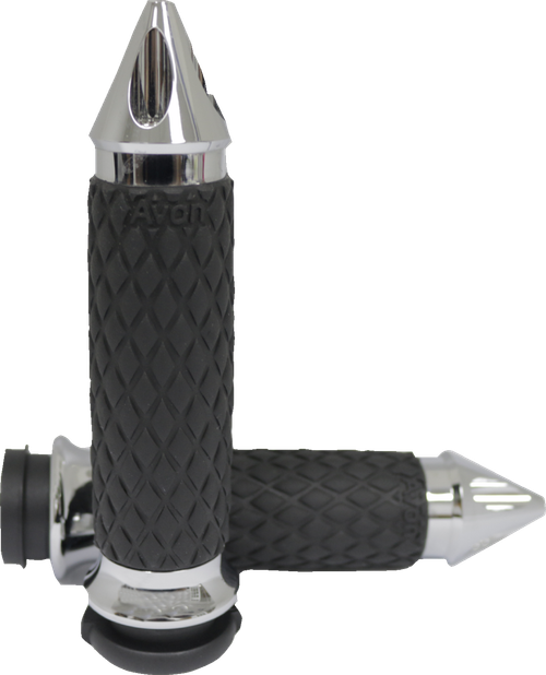 AVON GRIPS - DIA-60-CH-FL-SP - Diamond Contour Grips - Spike - Chrome - TBW
