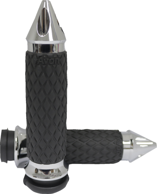 AVON GRIPS - DIA-60-CH-SPIKE - Diamond Contour Grips - Spike - Chrome