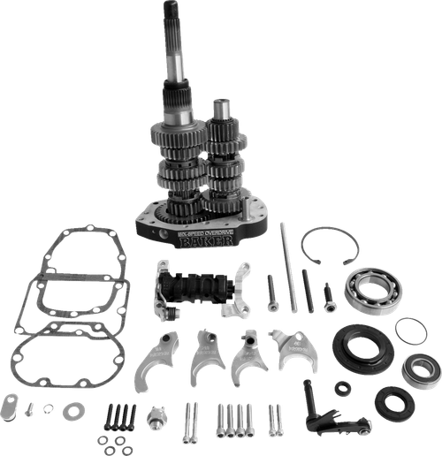 BAKER DRIVETRAIN - OD6-401S-03 - Gear Set - Overdrive/6-Speed - Black - Softail/Dyna/FXR