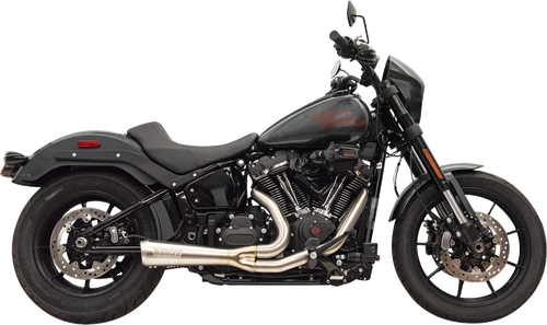 BASSANI XHAUST - 1S75SS - 2-into-1 The Ripper Exhaust System with Megaphone Muffler - Short - Stainless - M8 Softail