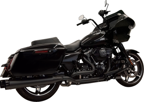 BASSANI XHAUST - 1F744B - 4-1/2" Straight Can Slip-On Mufflers - Black with Black End Cap - Twin Cam Touring
