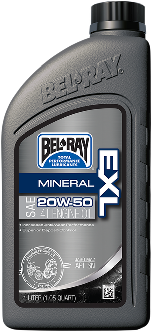 BEL-RAY - 99100-B1LW - EXL 4T Mineral Oil - 20W-50 - 1L