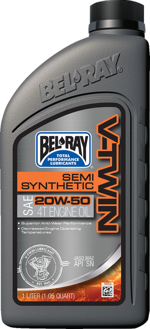 BEL-RAY - 96910-BT1 - V Twin Semi Synthetic Oil - 20W-50 -1L