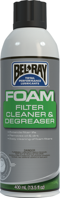 BEL-RAY - 99180-A400W - Foam Filter Cleaner - 13.5 U.S. fl oz. - Aerosol