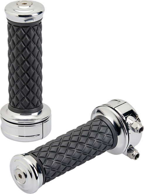 BILTWELL - 6606-105-01 - Alumicore Grips - Custom - Chrome