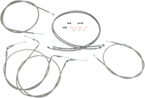 BARON - BA-8042KT-12 - Stainless Handlebar Cable/Line Kit - XVS1100CL
