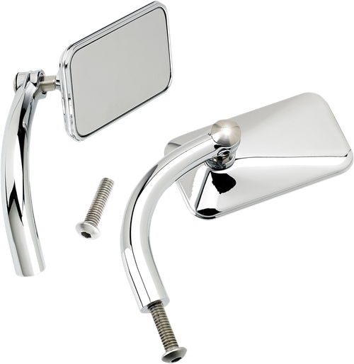 BILTWELL - 6502-200-502 - Mirrors - Utility - Side View - Rectangle - Perch - Chrome - Pair
