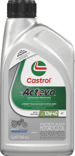 CASTROL - 15D7D2 - Act Evo Semi-Synthetic 4T Engine Oil - 10W-40 - 1 U.S. quart