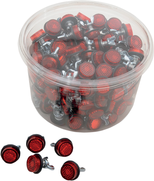 CHRIS PRODUCTS - CH150R - License Plate Reflectors - 150 Pack Tub - Red