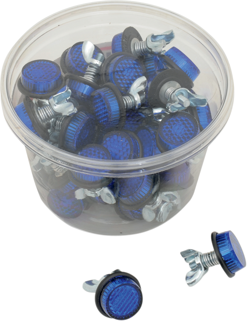 CHRIS PRODUCTS - CH40B - License Plate Reflectors - 40 Pack Tub - Blue