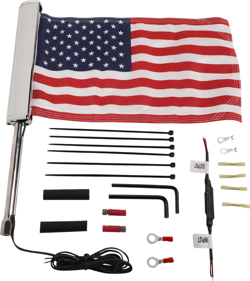 CIRO - 70600 - LED Flagpole - U.S. Flag - Chrome