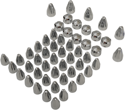 CIRO - 70023 - Caps - Engine/Bolt/Cover - Fluted/Spike - Chrome - M8