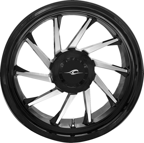 COASTAL MOTO - 3D-HURL-187T-BC - Wheel - Hurricane 3D - Rear Left - Black/Chrome - 18" - Trike