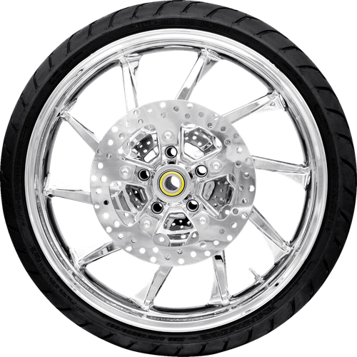 COASTAL MOTO - PKG2-HUR213CH-ABST - Hurricane Front Wheel - Chrome (21") | Rotors (11.8") | Dunlop AE2 Tire (130/60B21)