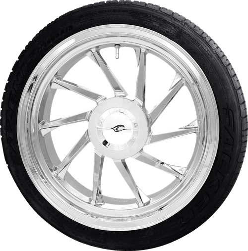 COASTAL MOTO - PKG-HURR-187T-CH - Hurricane 3D Rear Right Wheel - Chrome (18") | Falken Tire (215/45ZR18)