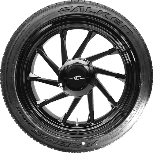 COASTAL MOTO - PKG-HURL-187T-SB - Hurricane 3D Rear Left Wheel - Black (18") | Falken Tire (215/45ZR18)