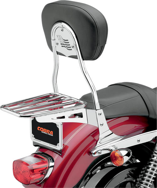COBRA - 02-3500 - Sissy Bar Luggage Rack - Chrome - Tubular