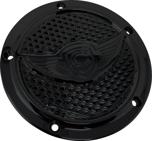 COVINGTONS - C3074-B - Derby Cover - Diamondback - 5-Hole - Black - Twin Cam