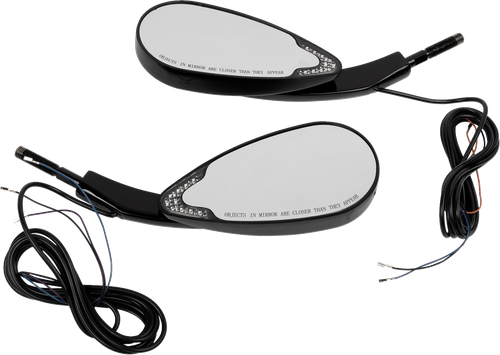CUSTOM DYNAMICS - CD-MIR-PLUG-B - Mirrors - Side View - with LED Turn Signal - Black - Pair