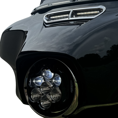 CUSTOM DYNAMICS - SD2-BW-W - LED Headlight - Shark Demon - Harley-Davidson