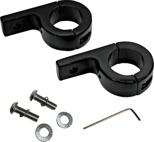 CUSTOM DYNAMICS - CD-125-B - P-Clamp Mounts - Fog Light - Gloss Black - Harley-Davidson