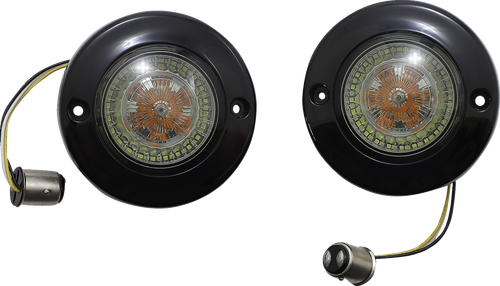 CUSTOM DYNAMICS - PB-FB-AW-1157BS - ProBEAM Dynamic Ringz LED Turn Signal - Front - Black - Amber/White