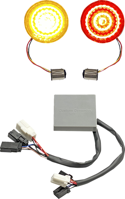 CUSTOM DYNAMICS - CD-STS-BCMXL - Turn Signal Inserts - Amber/Red - Harley-Davidson