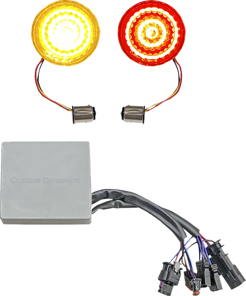 CUSTOM DYNAMICS - CD-STS-RSGST - Turn Signal Inserts - Amber/Red - Harley-Davidson