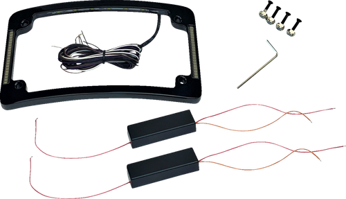 CUSTOM DYNAMICS - TF06-B - Tri-Radius License Plate Frame with Flushmount LEDs - Black