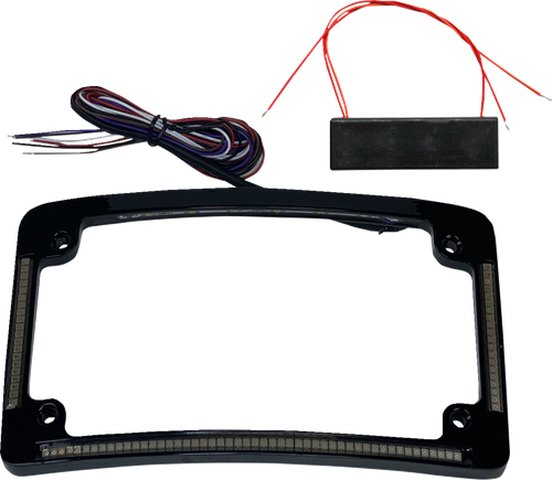 CUSTOM DYNAMICS - TF08-B - License Plate Frame - Red/White LED - Gloss Black