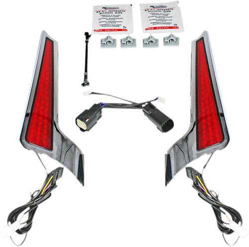 CUSTOM DYNAMICS - CD-FASCIA-SS6RC - Fascia LED Light Panels - Chrome/Red
