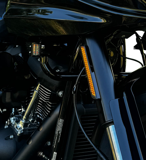 CUSTOM DYNAMICS - CD-FORK-LRST-AB - LED Fork Reflector - Amber Lens