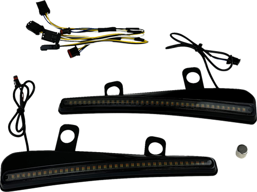 CUSTOM DYNAMICS - CD-RG23-SWT-B - Windshield Trim - LED - Turn Signal - Black - Smoke Lens