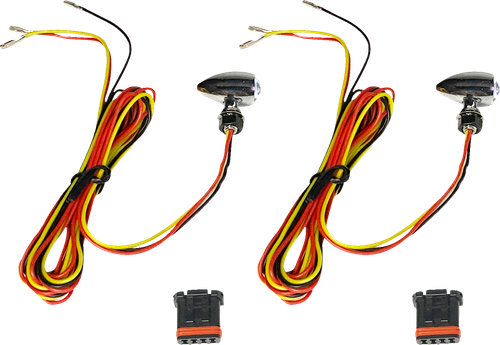 CUSTOM DYNAMICS - CD-MICRO-AR2-C - Micro Bullet Turn Signals - LED - Amber/Red- Chrome