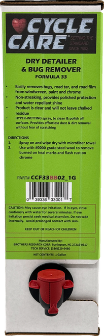 CYCLE CARE FORMULAS - CCF33BB02_1G - Formula 33 Detailer & Bug Remover - Bag in Box - 1 U.S. gal.