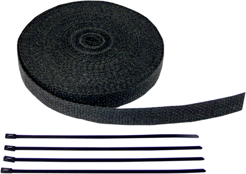CYCLE PERFORMANCE PROD. - CPP/9044B - Fiberglass Exhaust Wrap Kit - Black - 1" x 50'