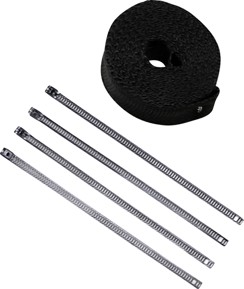 CYCLE PERFORMANCE PROD. - CPP/9242 - Lava Rock Exhaust Wrap Kit - Metallic Black - 2" x 25'