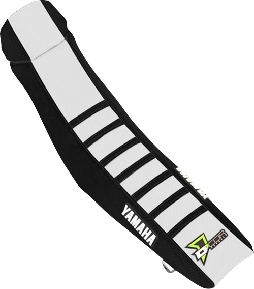 D'COR VISUALS - 30-50-148 - Seat Cover - Black/White w/ Black Ribs - YZ '22-'26