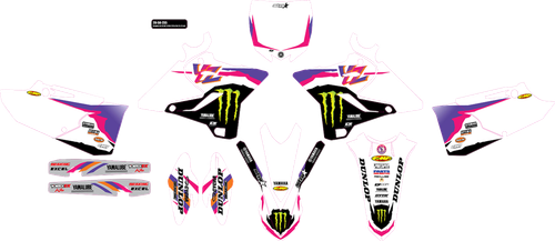D'COR VISUALS - 20-50-235 - Graphic Kit - '93 Monster Energy Retro - YZ 125/250