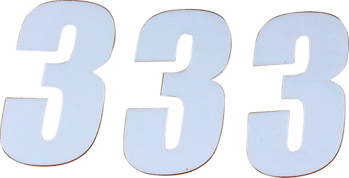 D'COR VISUALS - 45-14-3 - SX Plate Number - #3 - White - 4"