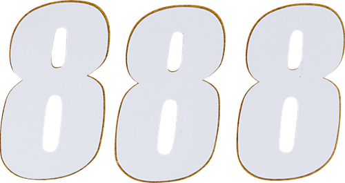 D'COR VISUALS - 45-14-8 - SX Plate Number - #8 - White - 4"