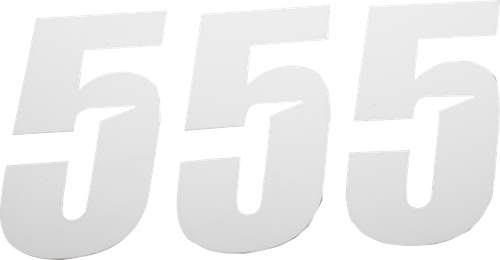 D'COR VISUALS - 45-30-5 - Slash Number Plate - #5 - White - 6"