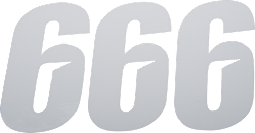 D'COR VISUALS - 45-30-6 - Slash Number Plate - #6 - White - 6"