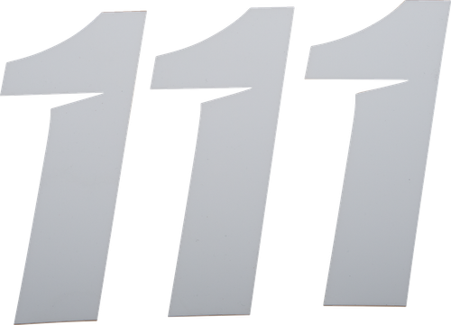 D'COR VISUALS - 45-28-1 - Slash Number Plate - #1 - White - 4"