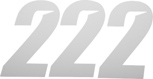 D'COR VISUALS - 45-32-2 - Slash Number Plate - #2 - White - 7"