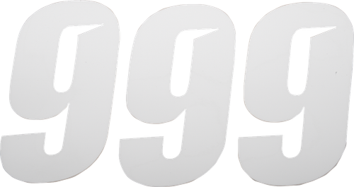 D'COR VISUALS - 45-32-9 - Slash Number Plate - #9 - White - 7"