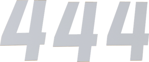 D'COR VISUALS - 45-36-4 - Race Number Plate - #4 - White - 6"