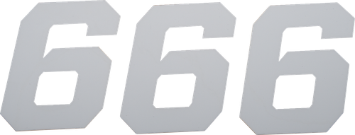 D'COR VISUALS - 45-36-6 - Race Number Plate - #6 - White - 6"